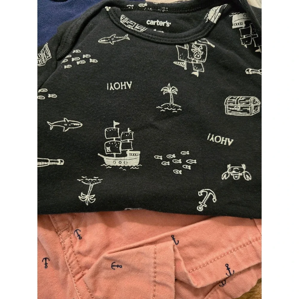Carters and H&M Baby Boy 5pc Bundle 6M Nautical/Anchor/Pirate set